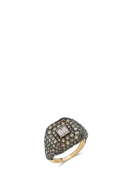Delights Mid Baguette Diamonds Gold Ring